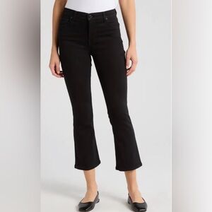 7 For All Mankind High Waist Slim Kick Black Cropped Jeans